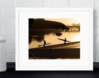 Putney Rowers Sunrise Silhouette Print - London Photography - Wall Art