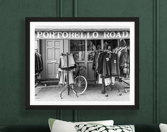 Portobello Road Print | London Photography | Portobello Market Photo | Black and White Wall Art | London Wall Decor | Notting Hill Print