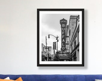 Buffalo NY Photograph - Shea's Performing Arts Photo - New York - Black and White Architecture - Downtown Buffalo Print - Theatre Lover Gift