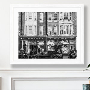Daunt Bookshop Print - London Photography - Black and White Wall Art - Gift for Expat - Gift for Book Lover - London Bookshop Photo