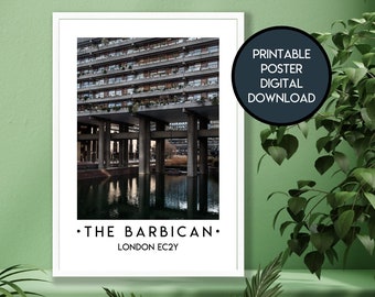 Instant Download - Barbican Estate - Brutalist Architecture, London Travel Poster - Printable Wall Art - Digital Download