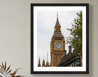 Big Ben Print: London Photography, Victoria Embankment Wall Art