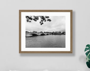 Putney Bridge Print - Black and White Photography - London Wall Art - River Thames