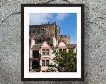 Edinburgh Castle Print - Edinburgh City Photograph - Edinburgh Houses - Scotland Photography - Edinburgh Wall Decor - Edinburgh Gift