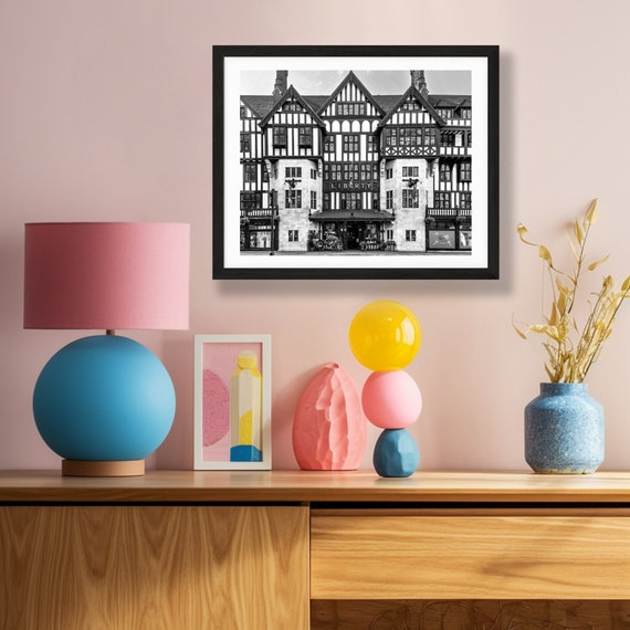 Liberty London Building Print: Black and White Architecture Photo