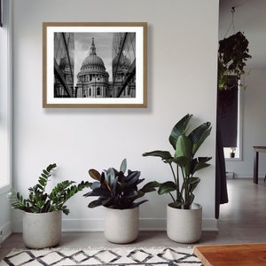 St Paul's Cathedral Photography Print Black and White Historic London Landmark Wall Art Christopher Wren Architecture image 5