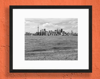 Toronto City Skyline from The Islands - Black and White Photography - Canada