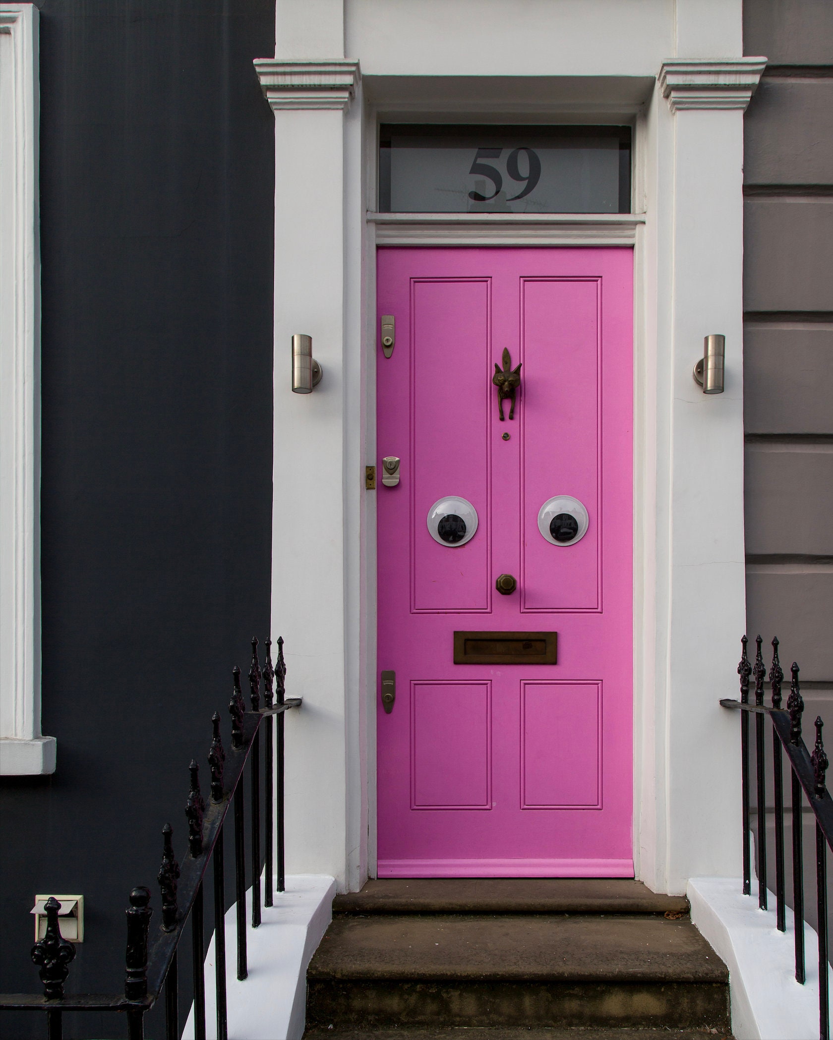 Pink Door With Eyes in Notting Hill London Photography Etsy
