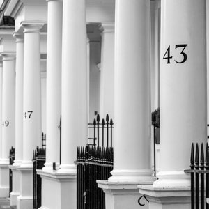 London Photography - Onslow Square - Terraced Houses - South Kensington - Black and White Print