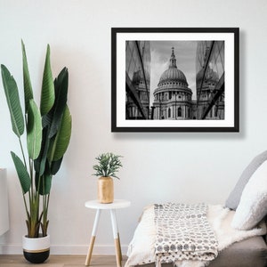 St Paul's Cathedral Photography Print Black and White Historic London Landmark Wall Art Christopher Wren Architecture image 4