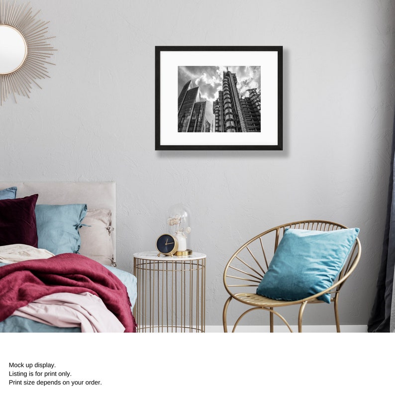 Black and White Photography Urban Wall Art Lloyds Building London Architecture Print