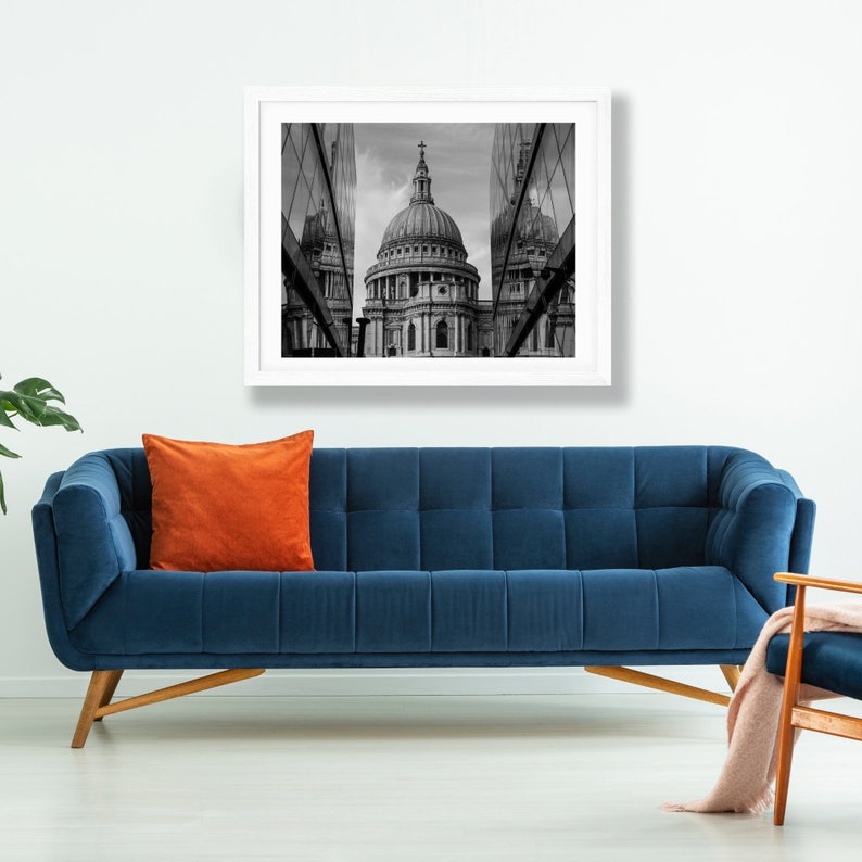St Paul's Cathedral Photography Print Black and White Historic London Landmark Wall Art Christopher Wren Architecture image 7