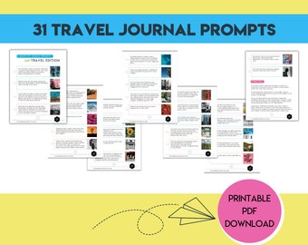 Travel Journal Prompts - Printable PDF Instant Download - 31 Prompts for Travel Journal - Gift for Travel Lover