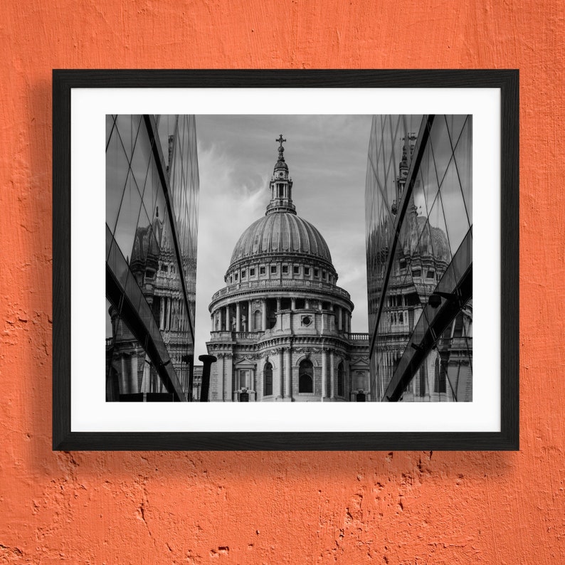 St Paul's Cathedral Photography Print Black and White Historic London Landmark Wall Art Christopher Wren Architecture image 10