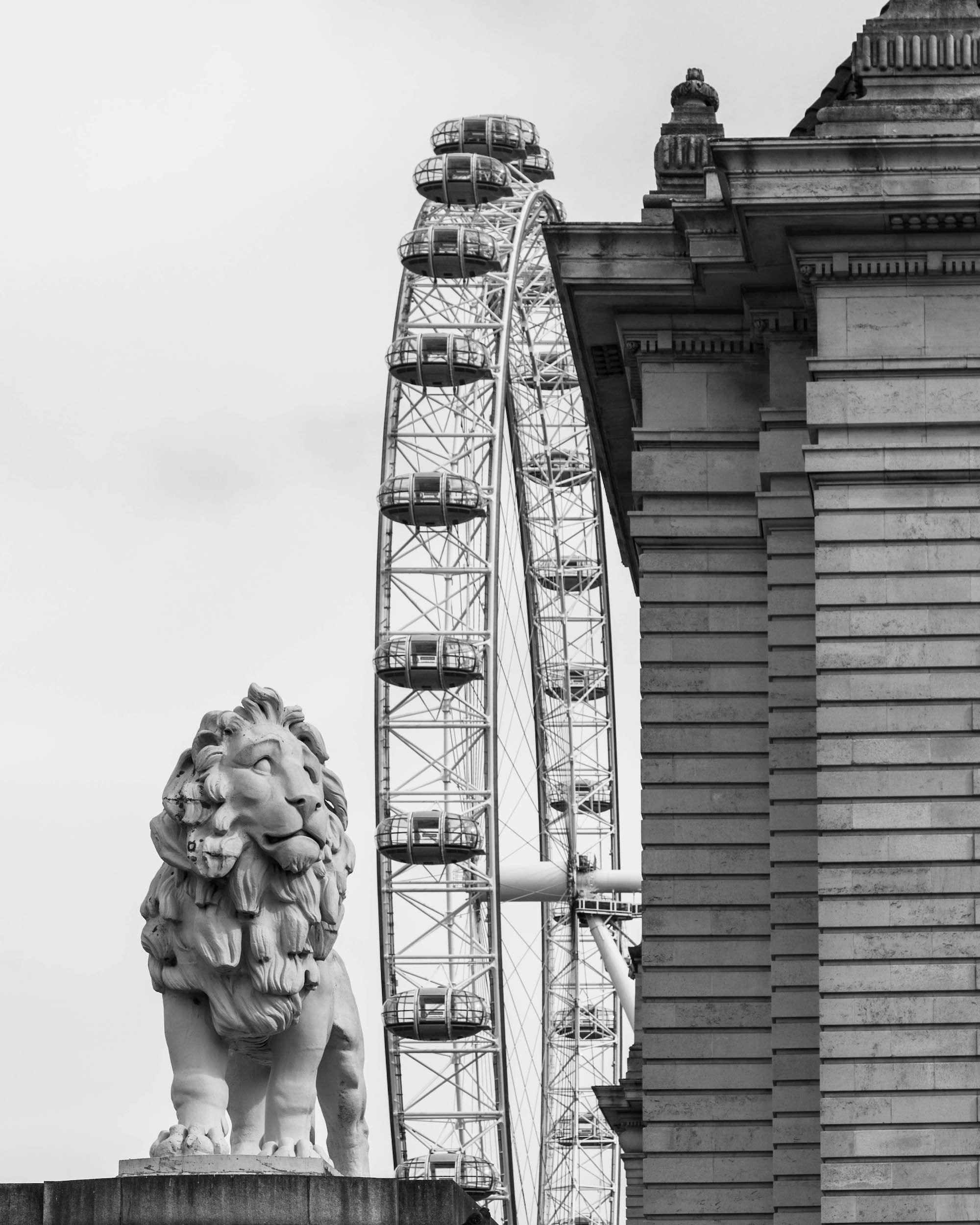 London Eye Photograph - South Bank Lion Print - Westminster Wall Art ...