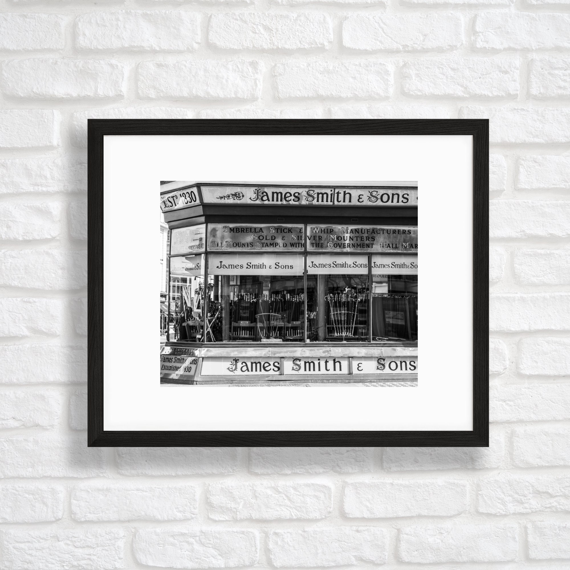 James Smith & Sons Umbrella Shop Print Black and White Photography 