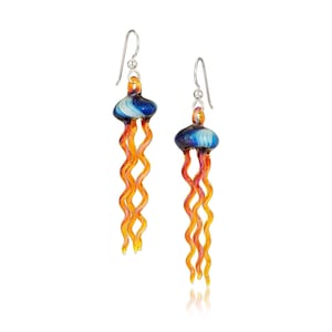 Blown Glass Jellyfish Earrings