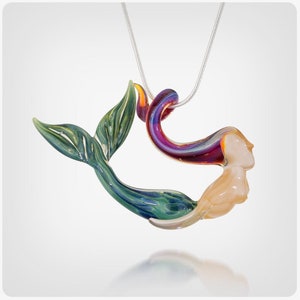 Mermaid Necklace, Flameworked Glass