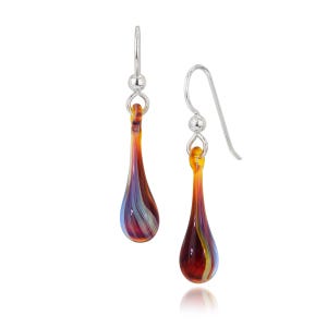 Tropfen Ohrringe aus mundgeblasenem Glas