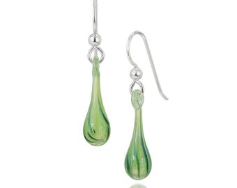 Blown Glass Tear Drop Earrings