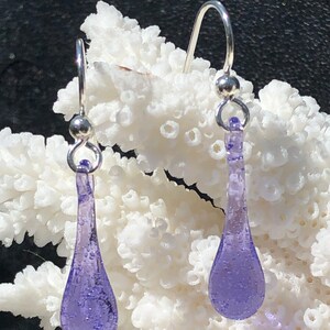 Dangle Tear drop earrings, Flameworked Glass image 3