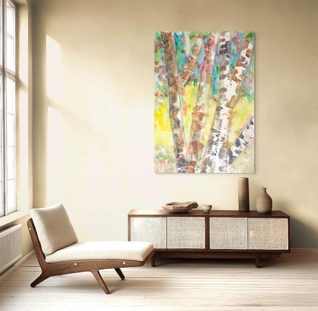 Birch Study #2 Signed Fine Art Watercolor Print - Etsy
