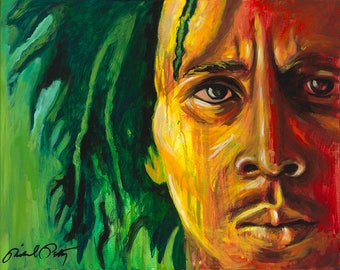 Bob Marley - Art Print - Limited Edition Artist Reproduction on Canvas Giclee of Jamaican Singer-Songwriter Bob Marley