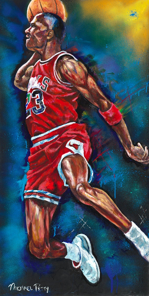 Michael Jordan Chicago Bulls NBA Basketball Art Collage Art Print