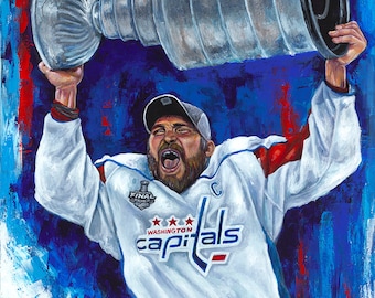 Woodcut artist creates sensational illustration of Alex Ovechkin sleeping  with the Stanley Cup