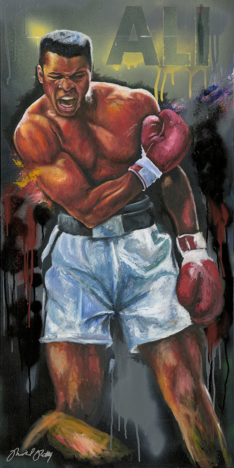 Muhammad Ali Art Print. Artist Reproduction on Canvas Giclee - Etsy