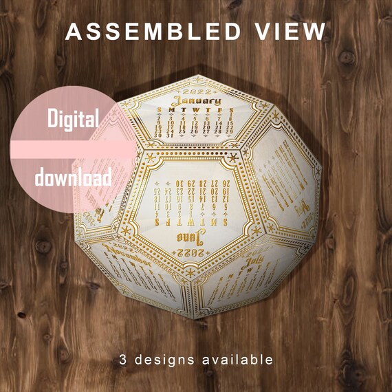 Printable Dodecahedron Calendar 2022