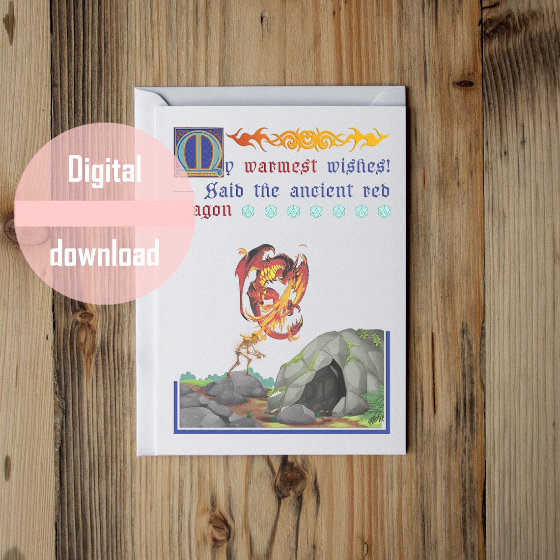 Printable Dungeons and Dragons Greeting Card, D&amp;D, Warm Wishes, Humor ...