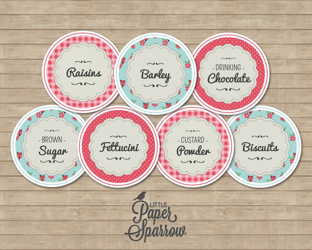 EDITABLE Pantry Jar and Canister Labels Retro Vintage Etsy UK