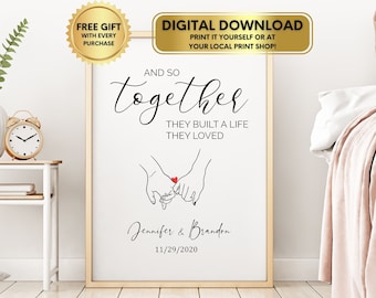 And So Together They Built a Life They Loved Printable, DIGITAL DOWNLOAD, Anniversary Gift for Her, Valentines Day Gift for Husband