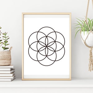 Seed of Life Printable DIGITAL DOWNLOAD, Sacred Geometry Print, Spiritual Prints, Seed of Life Wall Art, Geometric Wall Art, Spiritual Gifts image 5