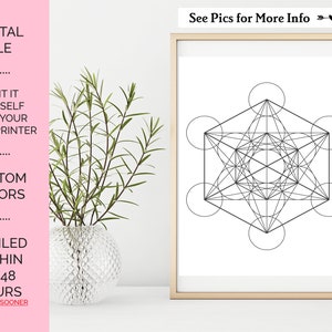 Metatron's Cube Printable DIGITAL Downloadsacred Geometry - Etsy UK