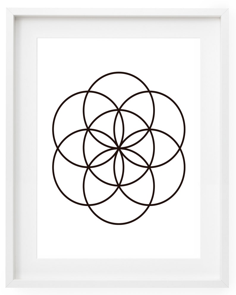 Seed of Life Printable DIGITAL DOWNLOAD, Sacred Geometry Print, Spiritual Prints, Seed of Life Wall Art, Geometric Wall Art, Spiritual Gifts image 4