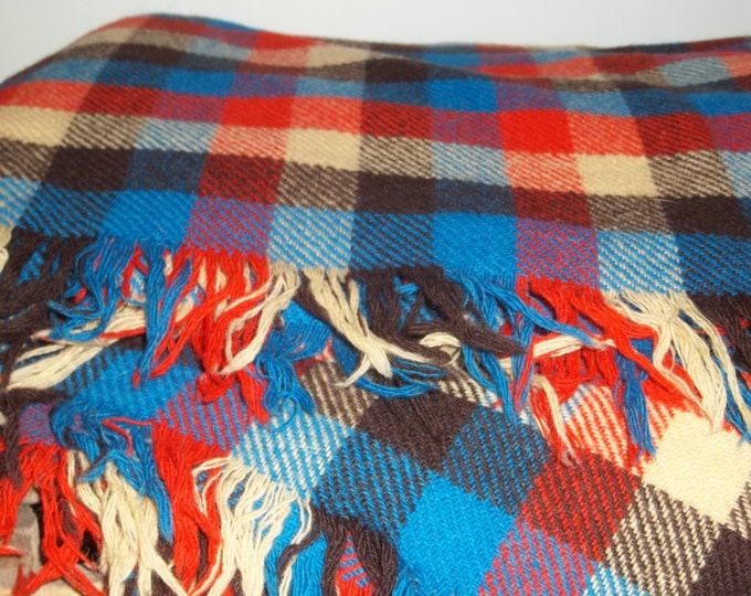 Vintage Wool Blanket Maine Wool Made in USA Tartan Plaid Etsy