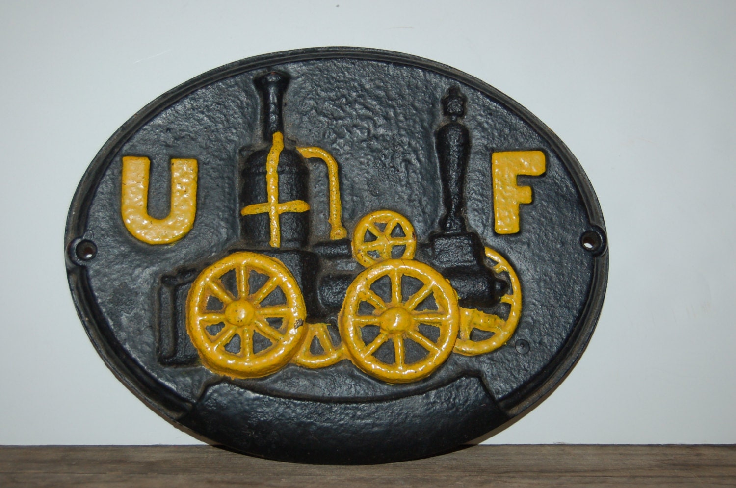 UF Insurance Sign Vintage Fire Insurance Company Sign