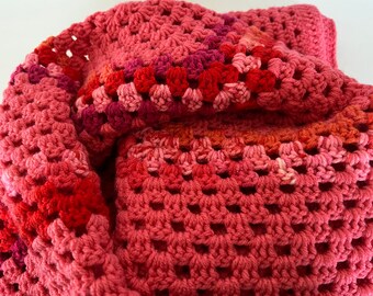 Pink and Red Afghan