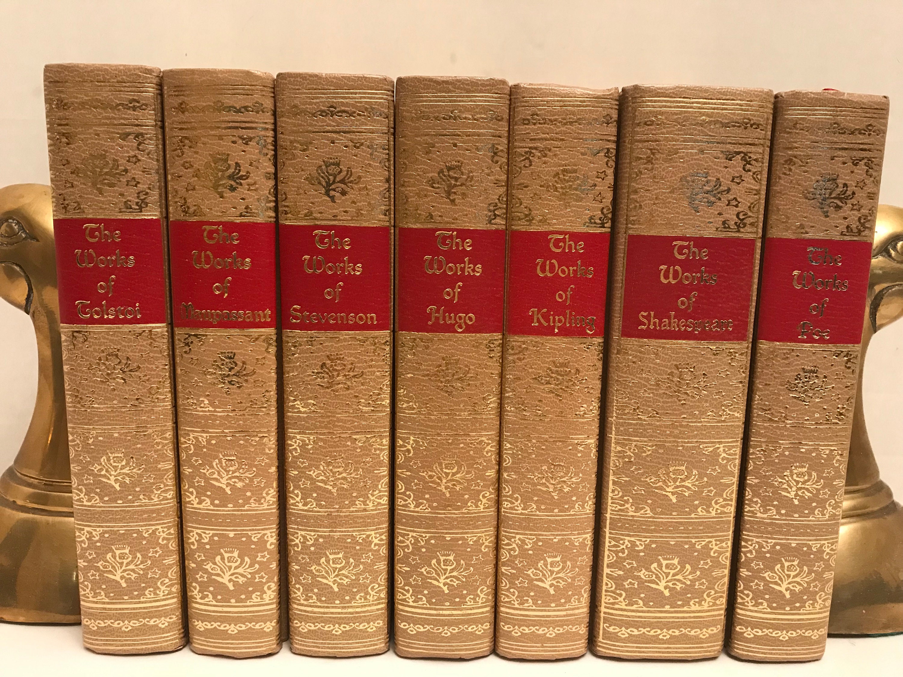 Classic Book Collections Hardcover Old Hardcover Books Stock Photos