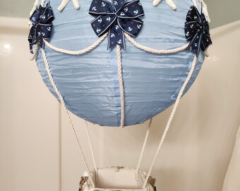 Nautical Themed Hot Air Balloon/Nightlight for Baby/Child's Room, Nautical Nursery, Sailor Nursery
