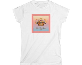 Butterfly Floral Tee - Native Plant Queen, Nature Lover Gift, Eco-Friendly Shirt, Spring Style, Garden Enthusiast