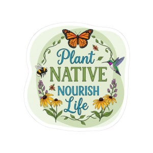 Native Plant Kiss-Cut Stickers, Plant Lover Stickers, Nature Lover Stickers, Botanical Stickers, Gardening Stickers, Native Gardening