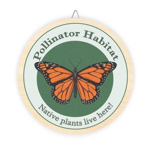 Nature-Inspired Wood Sign with Monarch Butterfly Design - Perfect for Garden Decor, Pollinator Habitats, Eco-Friendly Gifts, Home Decoration