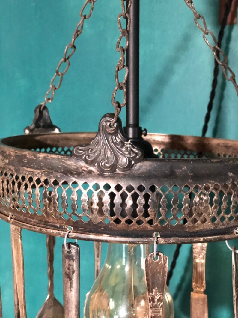 Silver Utensil & Chafing Dish Base Pendant Light Etsy