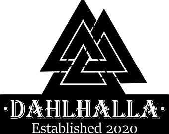 Custom Metal Business Sign: DAHLHALLA Logo, Raw Steel Finish