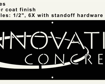 Letrero de acero personalizado con logotipo, innovador