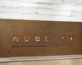 Letrero de acero con logotipo comercial personalizado - Decoración de oficina de metal