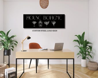 Pedido personalizado Casa Boheme, logotipo de metal personalizado, letrero exterior, hogar y negocio de acero